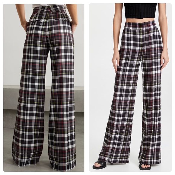 ALICE + OLIVIA Dylan Plaid Wide Leg Pant - Picture 8 of 12